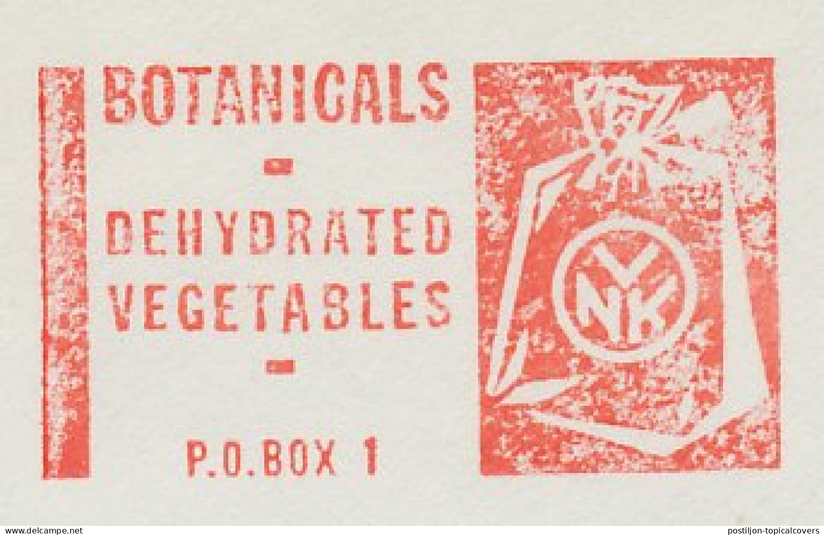 Meter Cut Netherlands 1968 Botanicals - Dehydrated Vegetables - Legumbres
