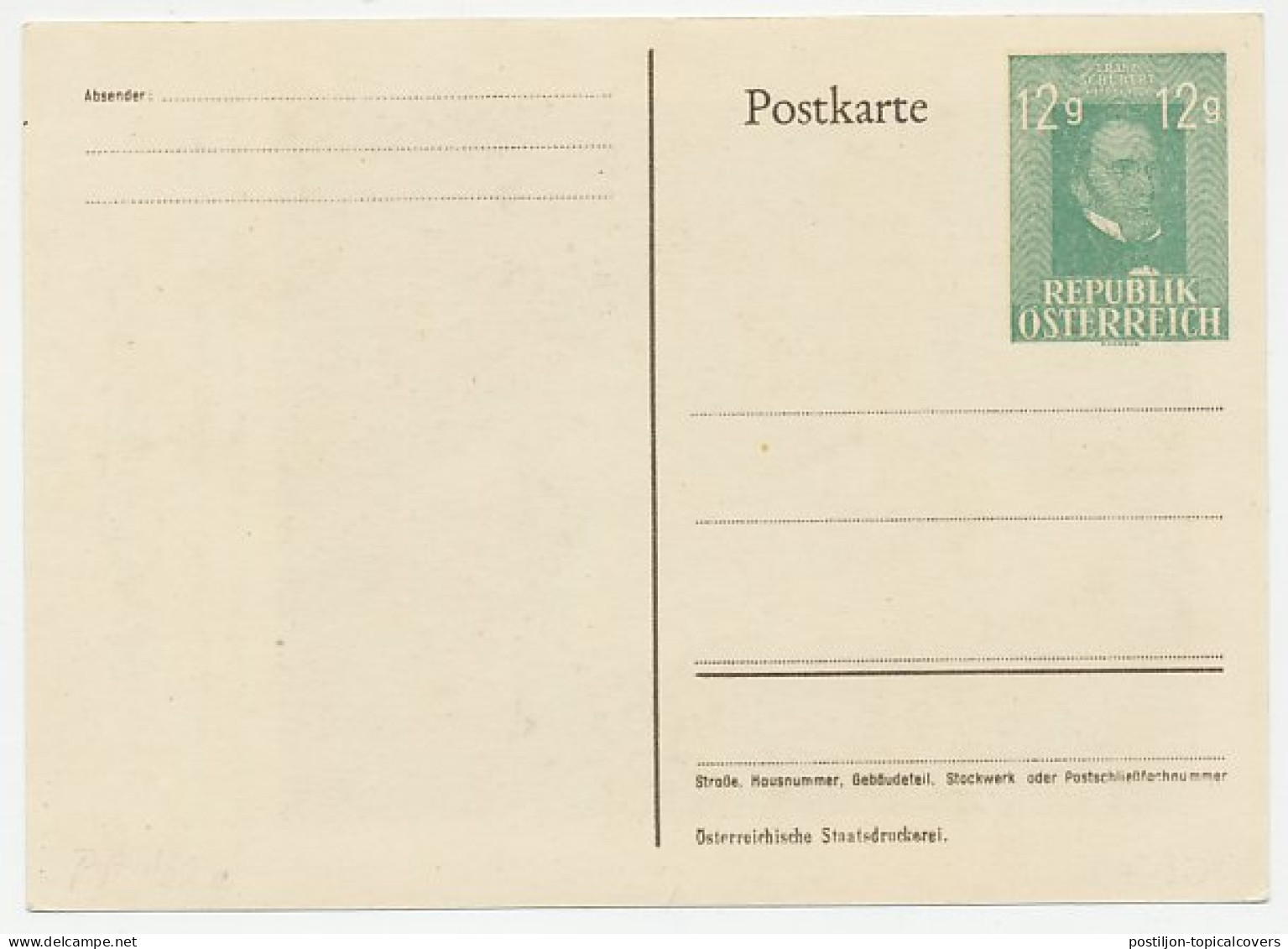 Postal Stationery Austria Karl Renner - Prsident - Otros & Sin Clasificación