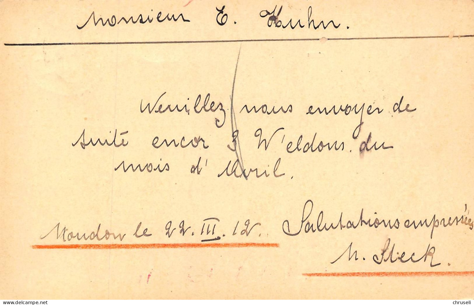 Moudon Papeterie Steck  Firmen Gewerbestempel Besonderheiten - Stamped Stationery