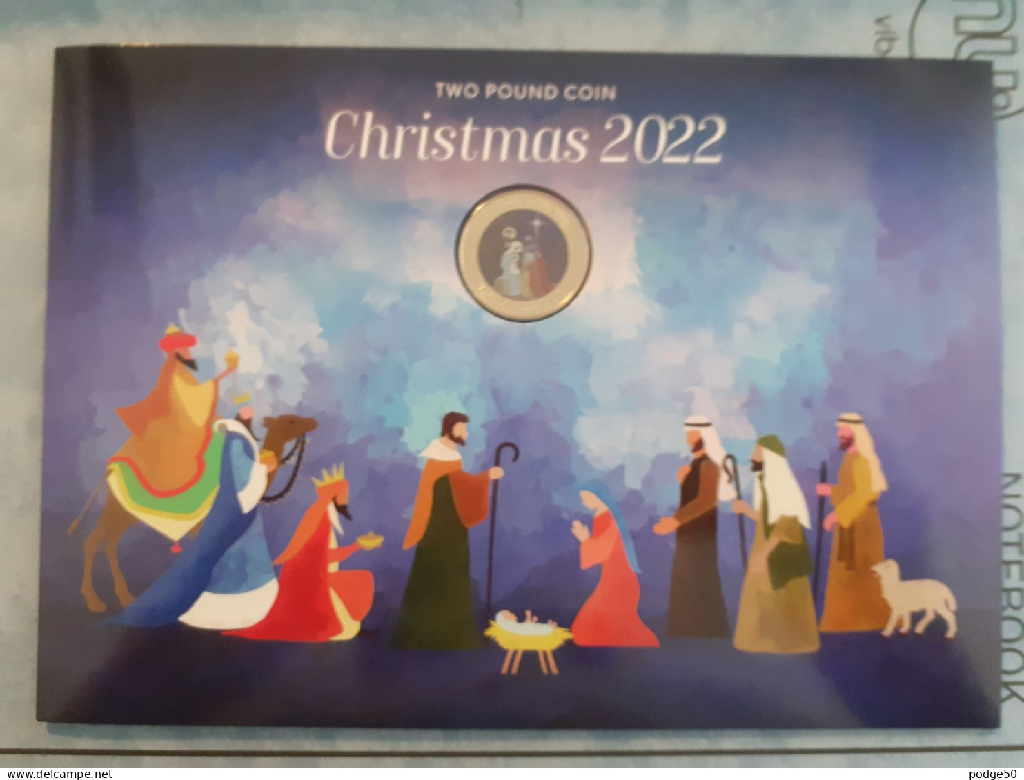 GIBRALTAR  2022 COLOURED NATIVITY SCENE IN CHRISTMAS CARD £2 - Gibraltar
