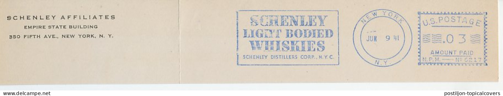Meter Top Cut USA 1941 Whisky - Schenley - Wein & Alkohol