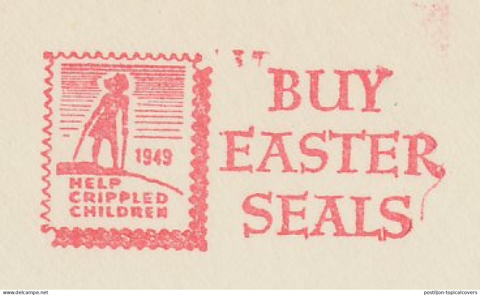 Meter Top Cut USA ( 1949 ) Easter Seals - Help Crippled Children - Behinderungen