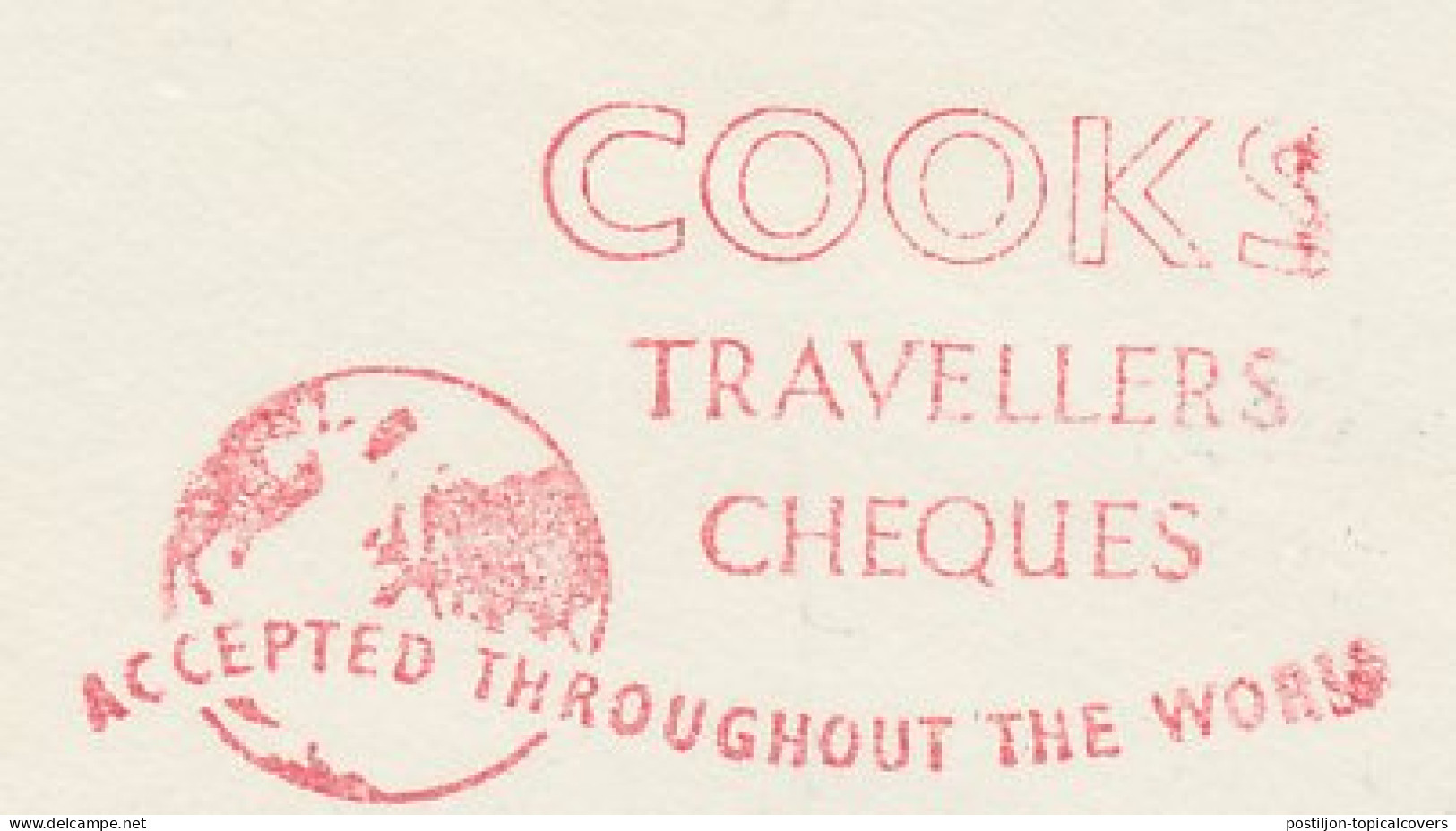 Meter Cover GB / UK 1965 Cook S Travellers Cheques - World - Globe - Non Classificati