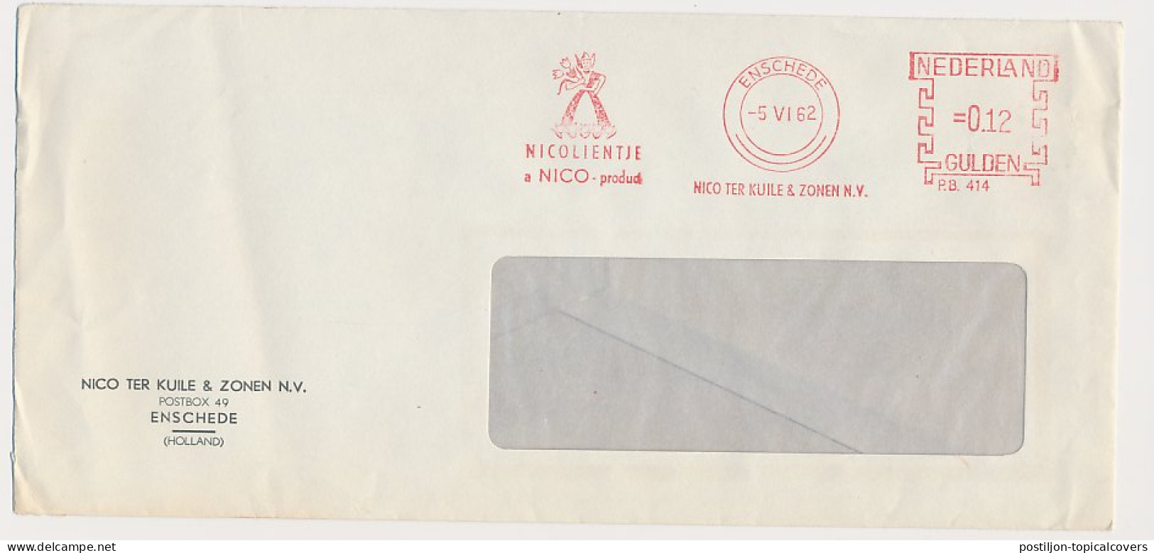 Meter Cover Netherlands 1962 Flower - Tulip - Traditional Dress - Enschede - Other & Unclassified