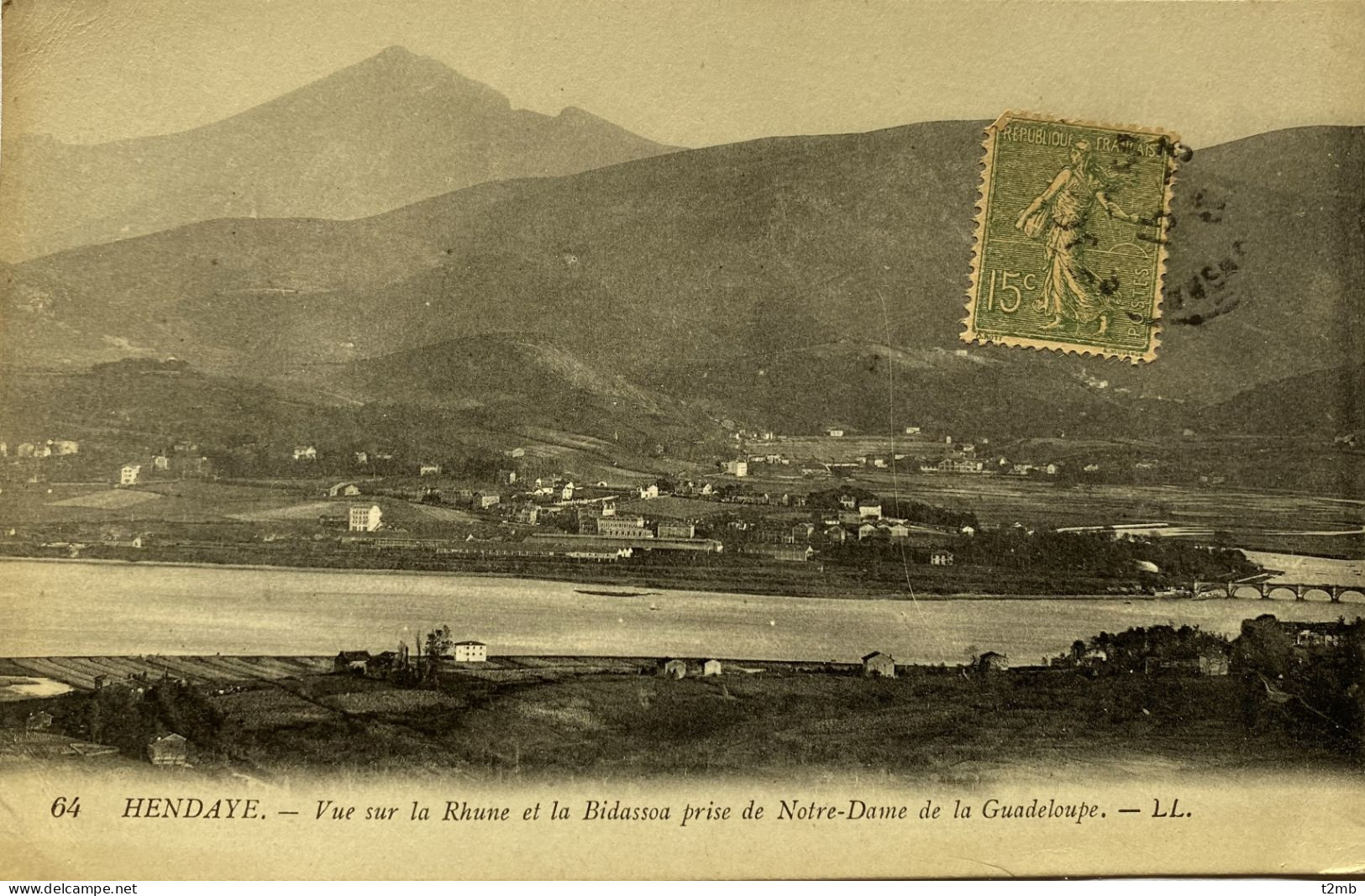 CPA HENDAYE - Vue Sur La Rhune Et La Bidassoa Prise De Notre-Dame De La Guadeloupe (n° 64) - Hendaye