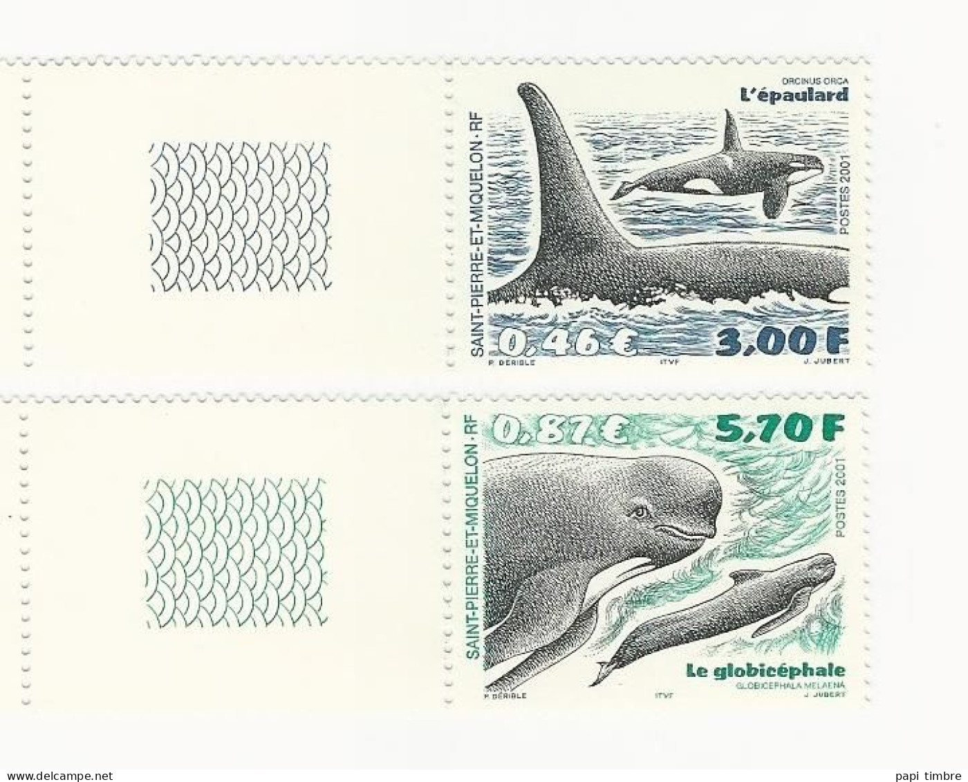 SPM-2001-Faune. Cétacés - N° 738 Et 739 ** - Unused Stamps