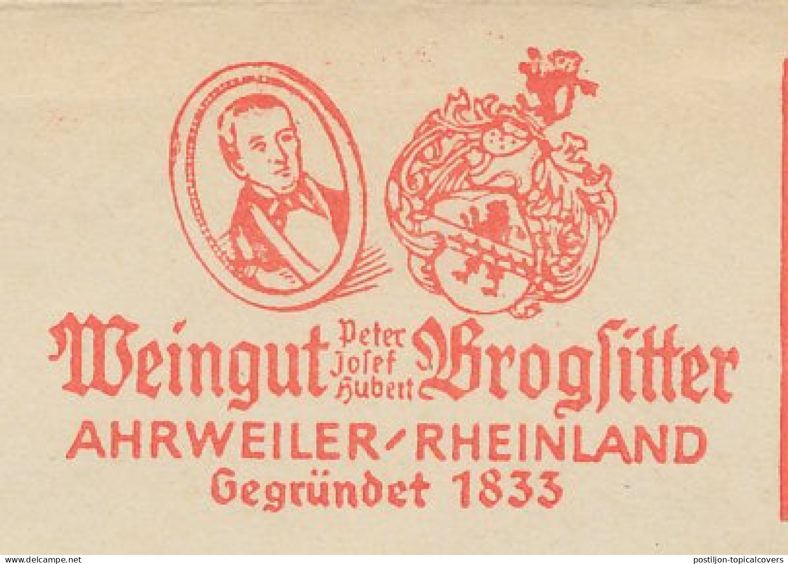 Meter Cover Germany 1956 Winery - Brogsitter - Wines & Alcohols