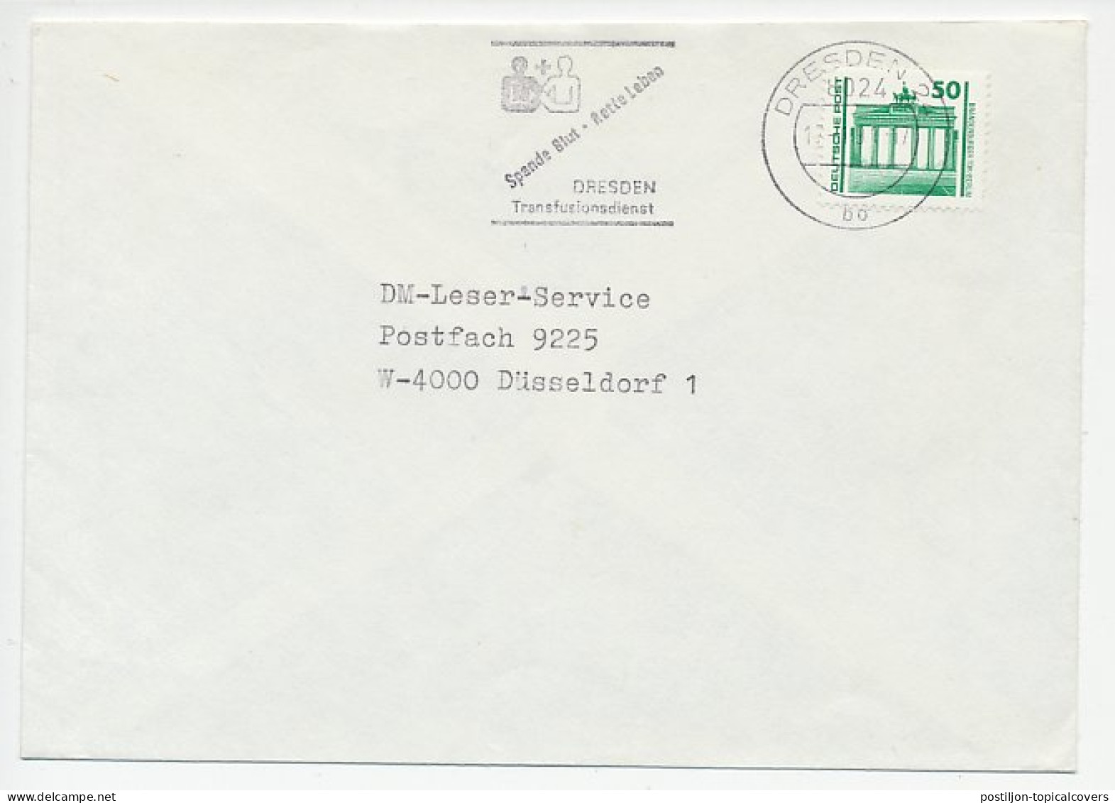 Cover / Postmark Germany 1991 Blood Donor - Transfusion Service - Autres & Non Classés