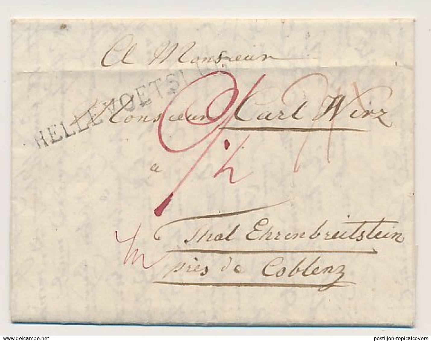 Hellevoetsluis - Ehrenbreitstein Duitsland 1824 - ...-1852 Prephilately