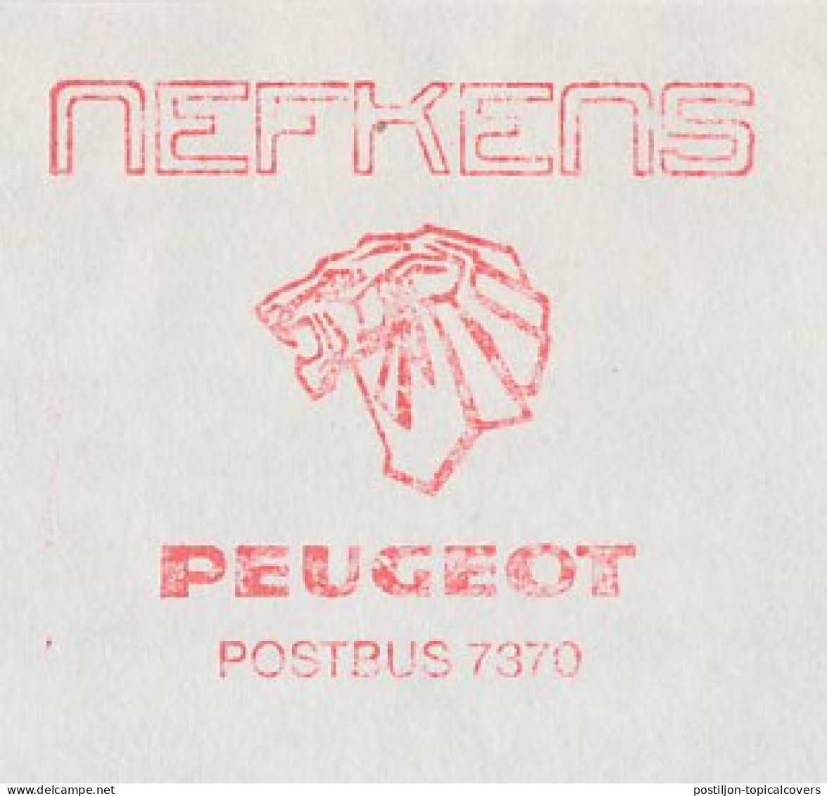 Meter Cover Netherlands 1978 Car - Peugeot - Autos