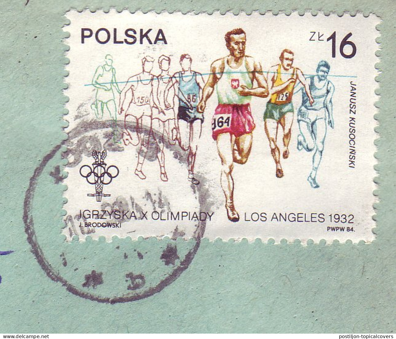 Registered Cover Poland 1984 Olympic Games Los Angeles 1984 - Running - Altri & Non Classificati