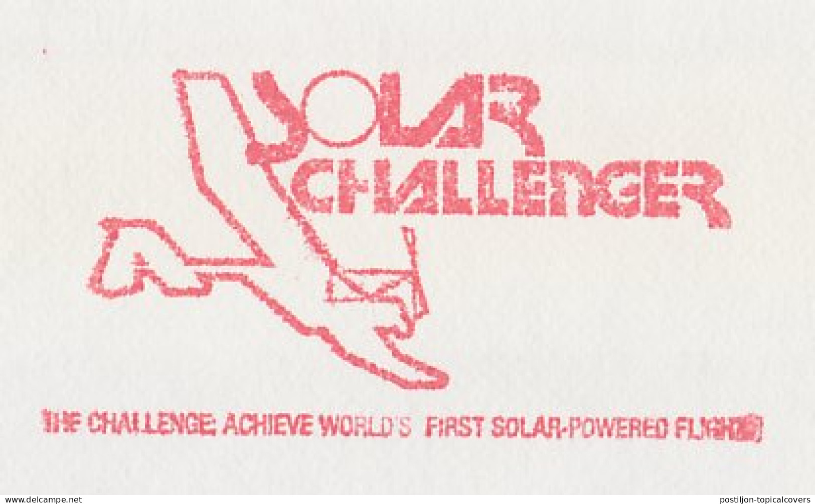 Meter Cover Luxembourg 1988 Solar Challenger - First Solar Powered Flight - Du Pont - Sun - Flugzeuge