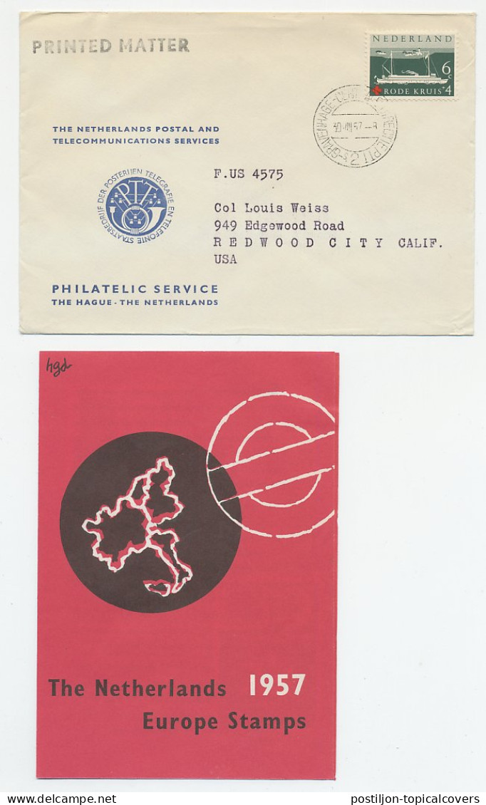 PTT Introductiefolder ( Engels ) Em. Europa 1957  - Ohne Zuordnung