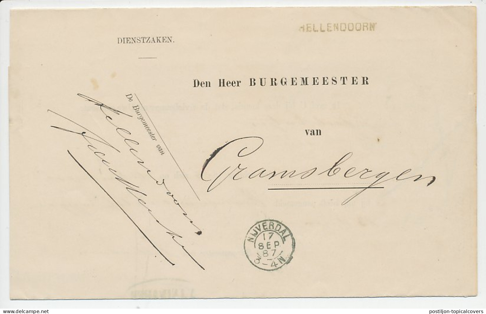 Naamstempel Hellendoorn 1887 - Covers & Documents
