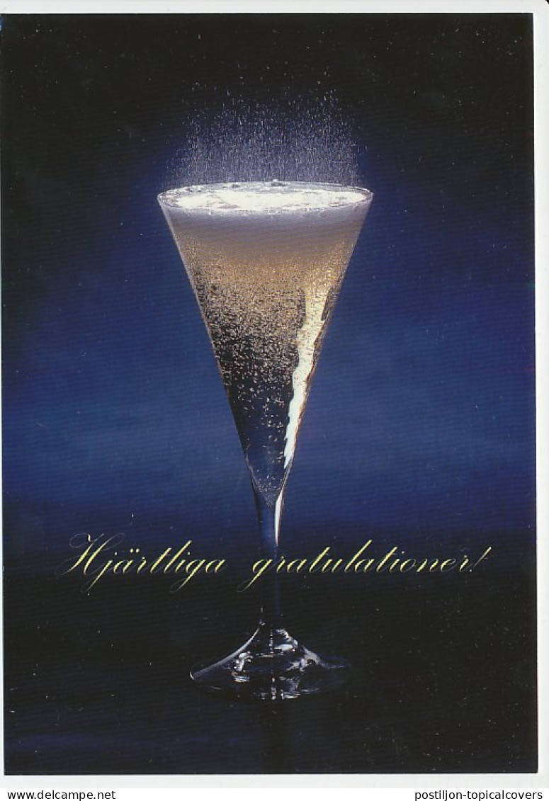 Postal Stationery Sweden Champagne - Vini E Alcolici