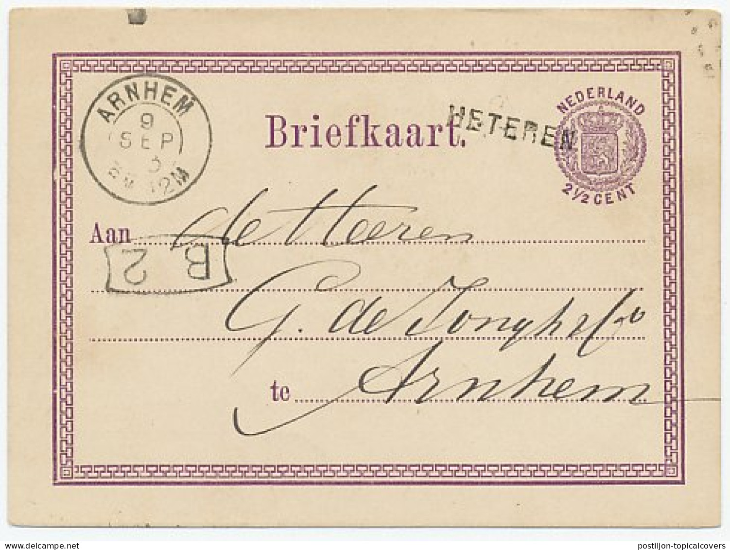 Naamstempel Heteren 1873 - Briefe U. Dokumente