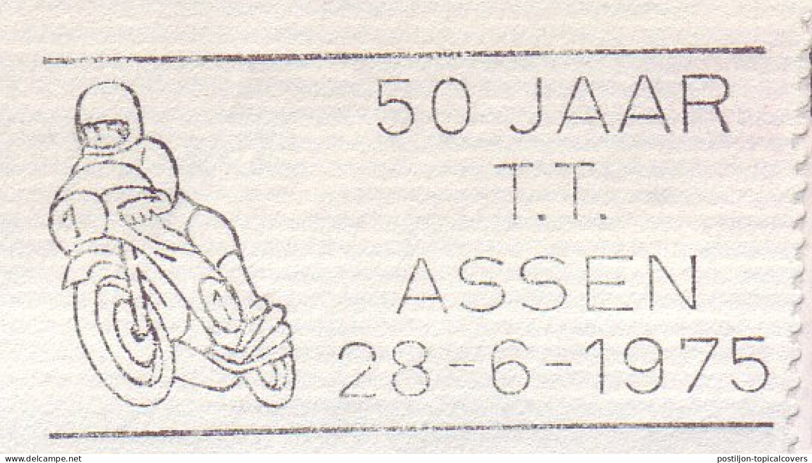 Cover / Postmark Netherlands 1975 Motor Races - 50 Years Dutch TT Assen - Motos
