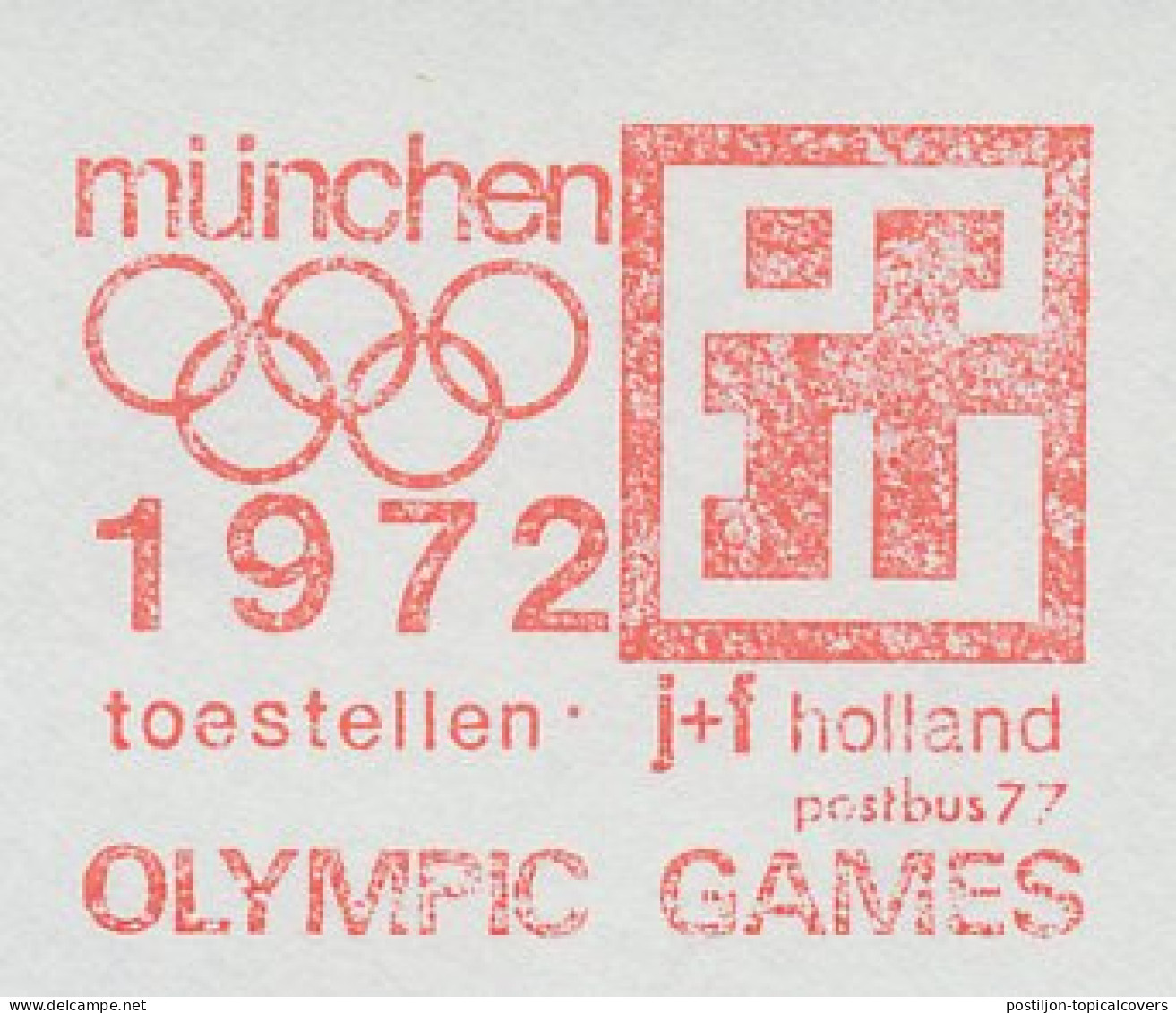 Meter Cut Netherlands 1972 Olympic Games Munchen 1972 - Sonstige & Ohne Zuordnung
