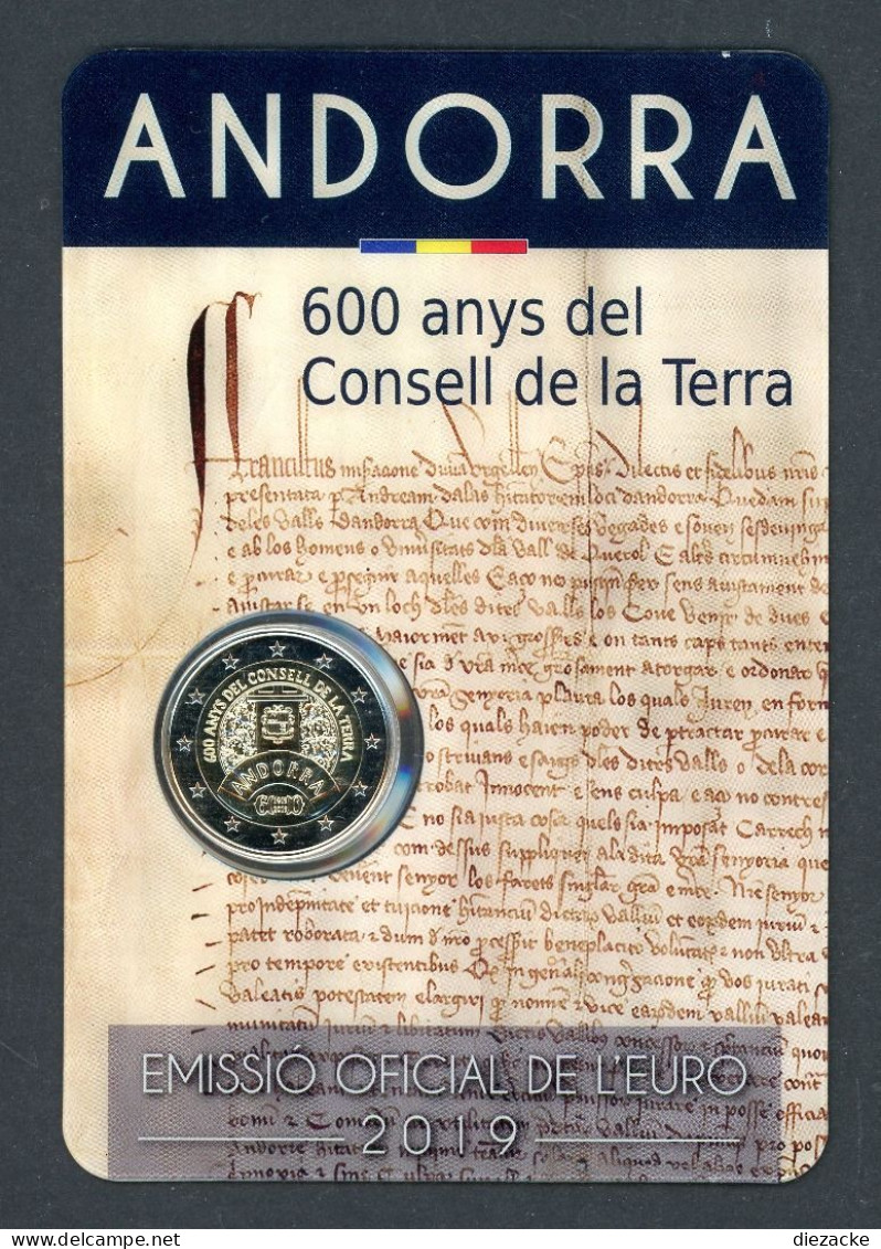 Andorra 2019 Coincard 2 Euro Gedenkmünze "600 Jahre Landrat" BU (EM493 - Andorre