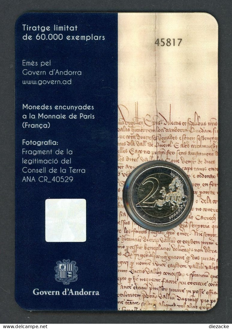 Andorra 2019 Coincard 2 Euro Gedenkmünze "600 Jahre Landrat" BU (EM493 - Andorra
