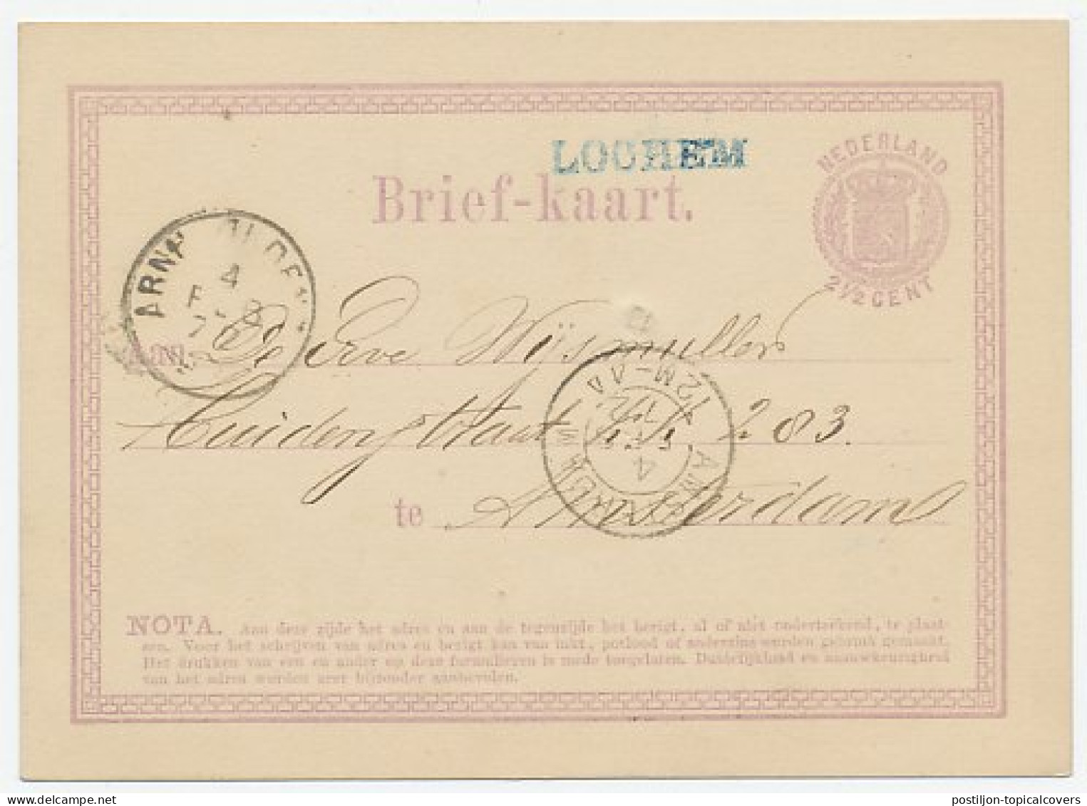 Naamstempel Lochem 1872 - Briefe U. Dokumente