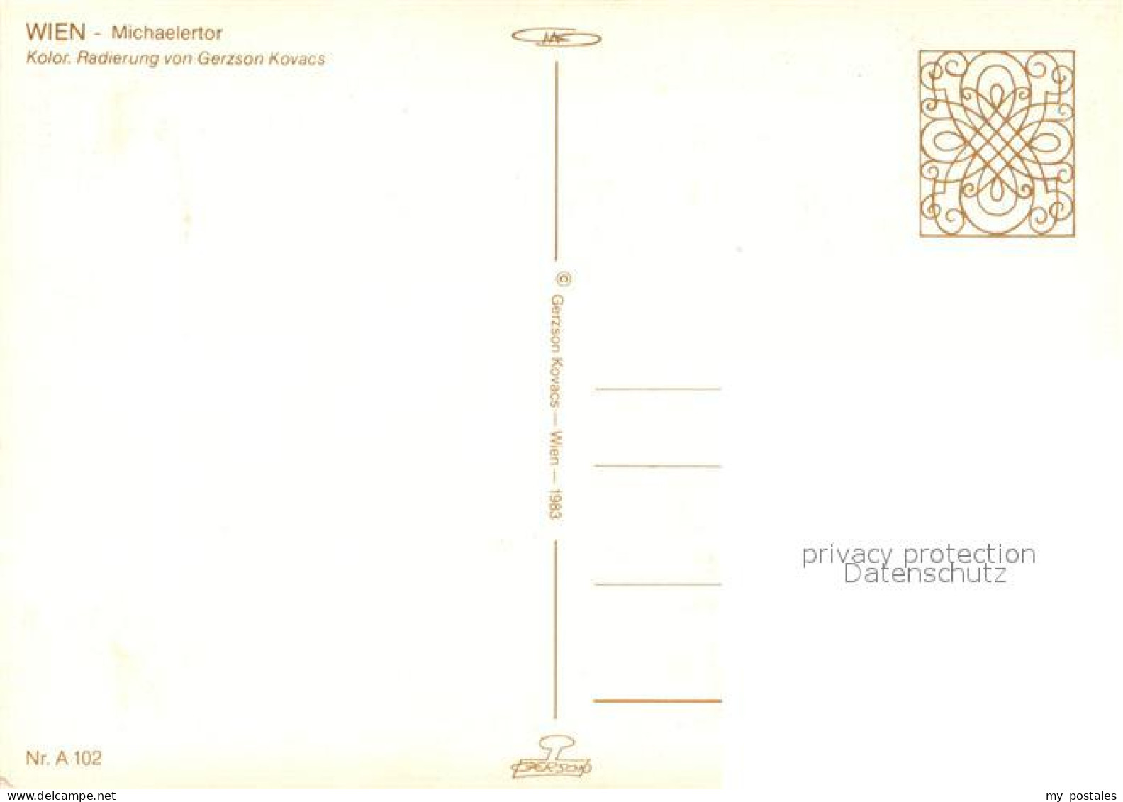 73219499 Wien Michaelertor Radierung Von Gerzson Kovacs Kuenstlerkarte Wien - Altri & Non Classificati