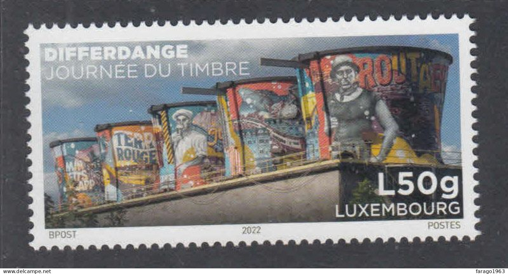 2022 Luxembourg Stamp Day Modern Art  Complete Set Of 1 MNH  @ BELOW FACE VALUE - Nuevos