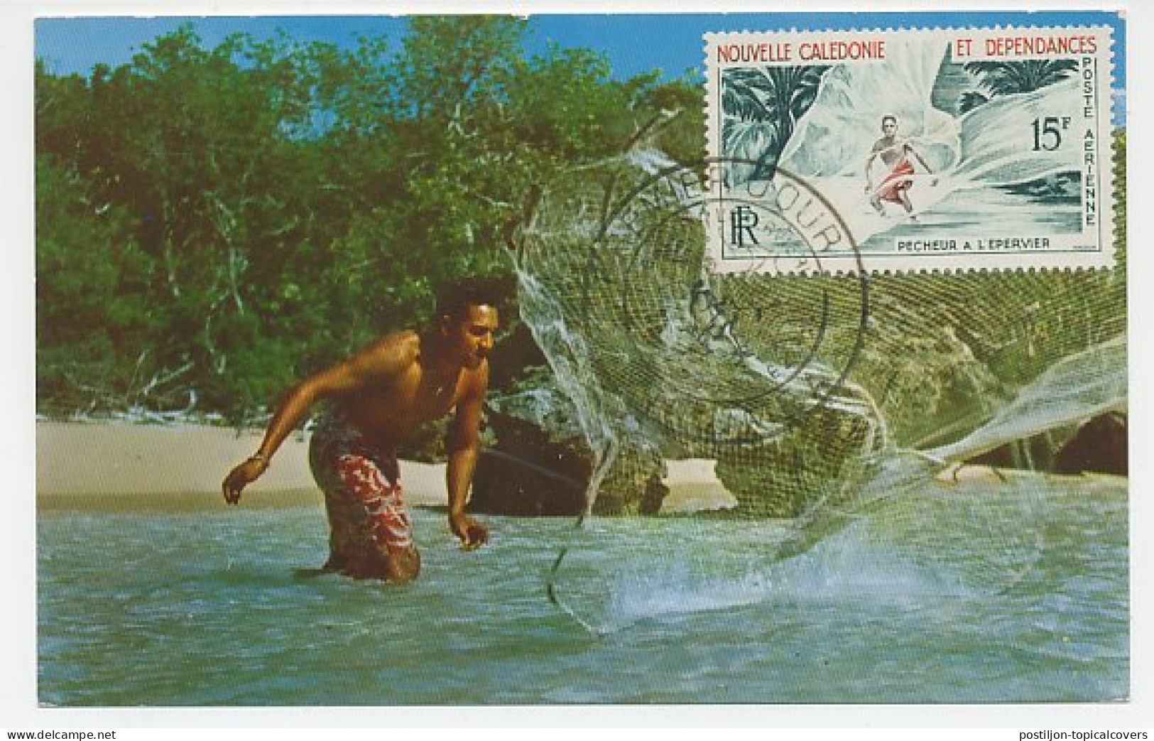 Maximum Card New Caledonia 1962 Cast Net Fishing - Fische