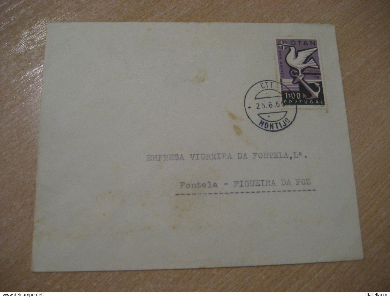 MONTIJO 1960 To Figueira Da Foz NATO OTAN Militar Stamp Cancel Cover PORTUGAL - NAVO