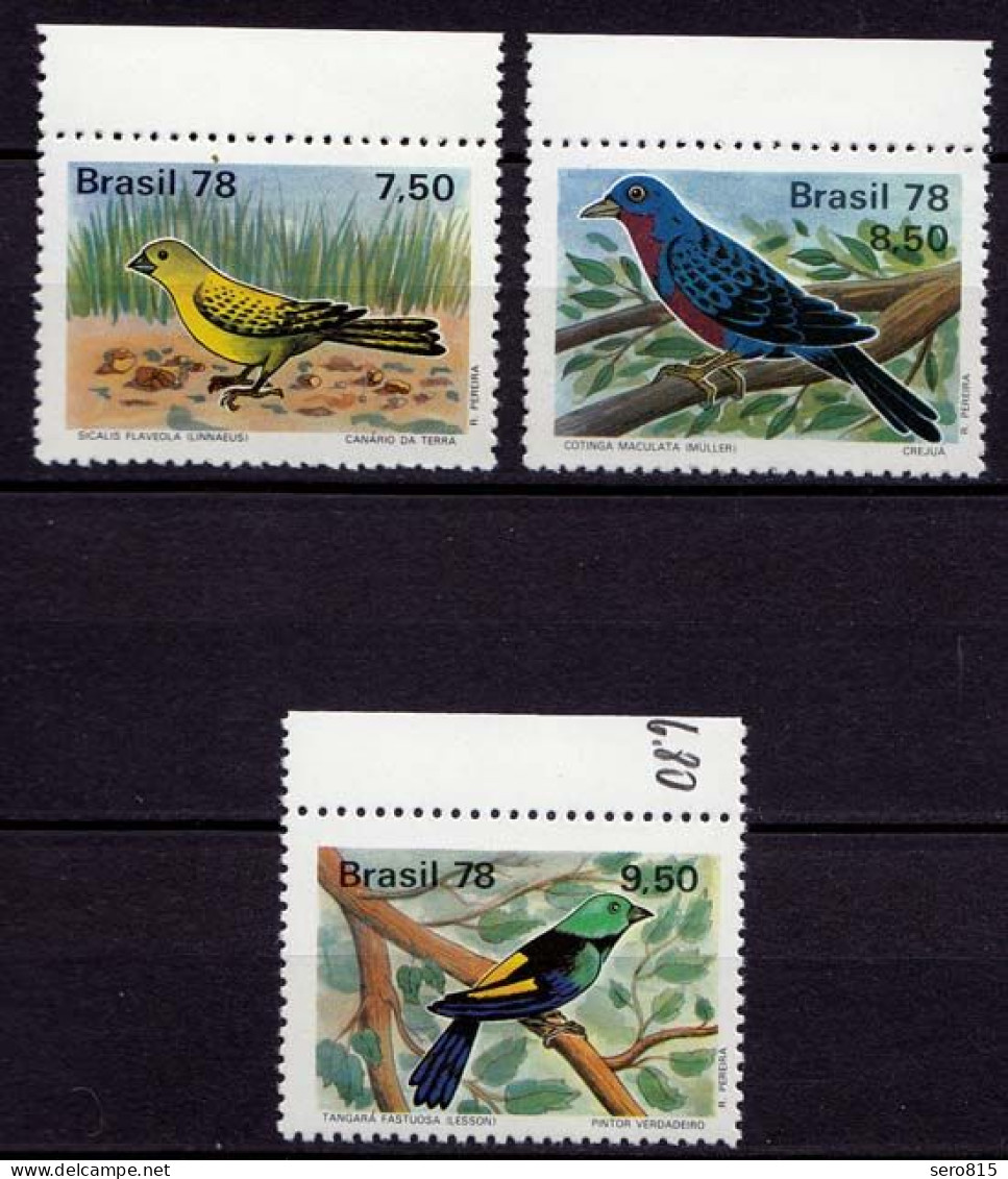 Brasilien Brazil Vögel Birds  ** 1978 Mi. 1651-1653  (9433 - Piciformes (pájaros Carpinteros)