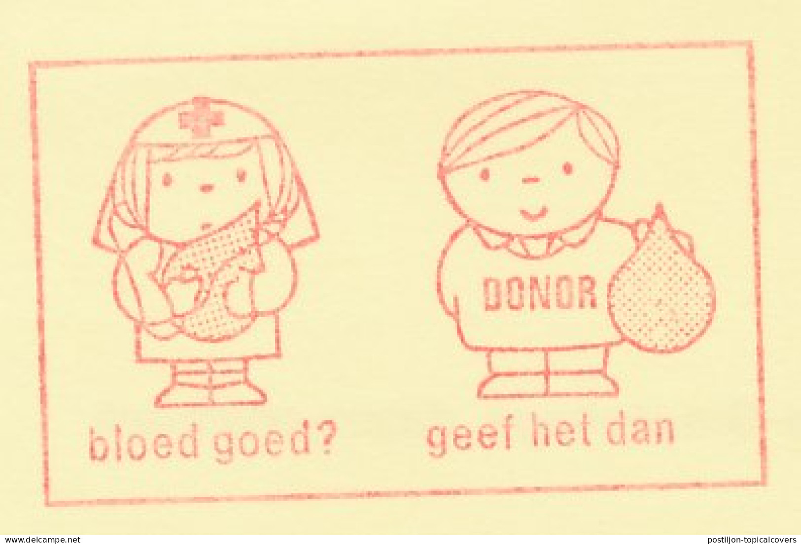 Meter Card Netherlands 1990 Blood Bank - Donor - Red Cross - Dick Bruna - Rotterdam - Sonstige & Ohne Zuordnung
