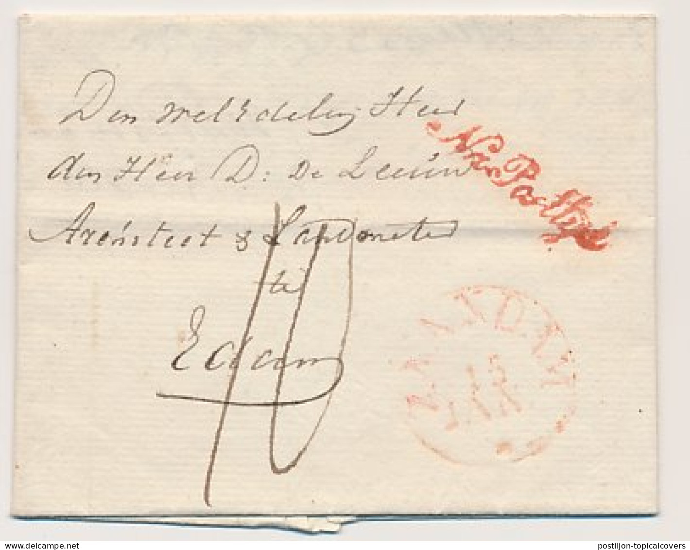 Zaandam - Edam 1834 - Na Posttijd - ...-1852 Prephilately