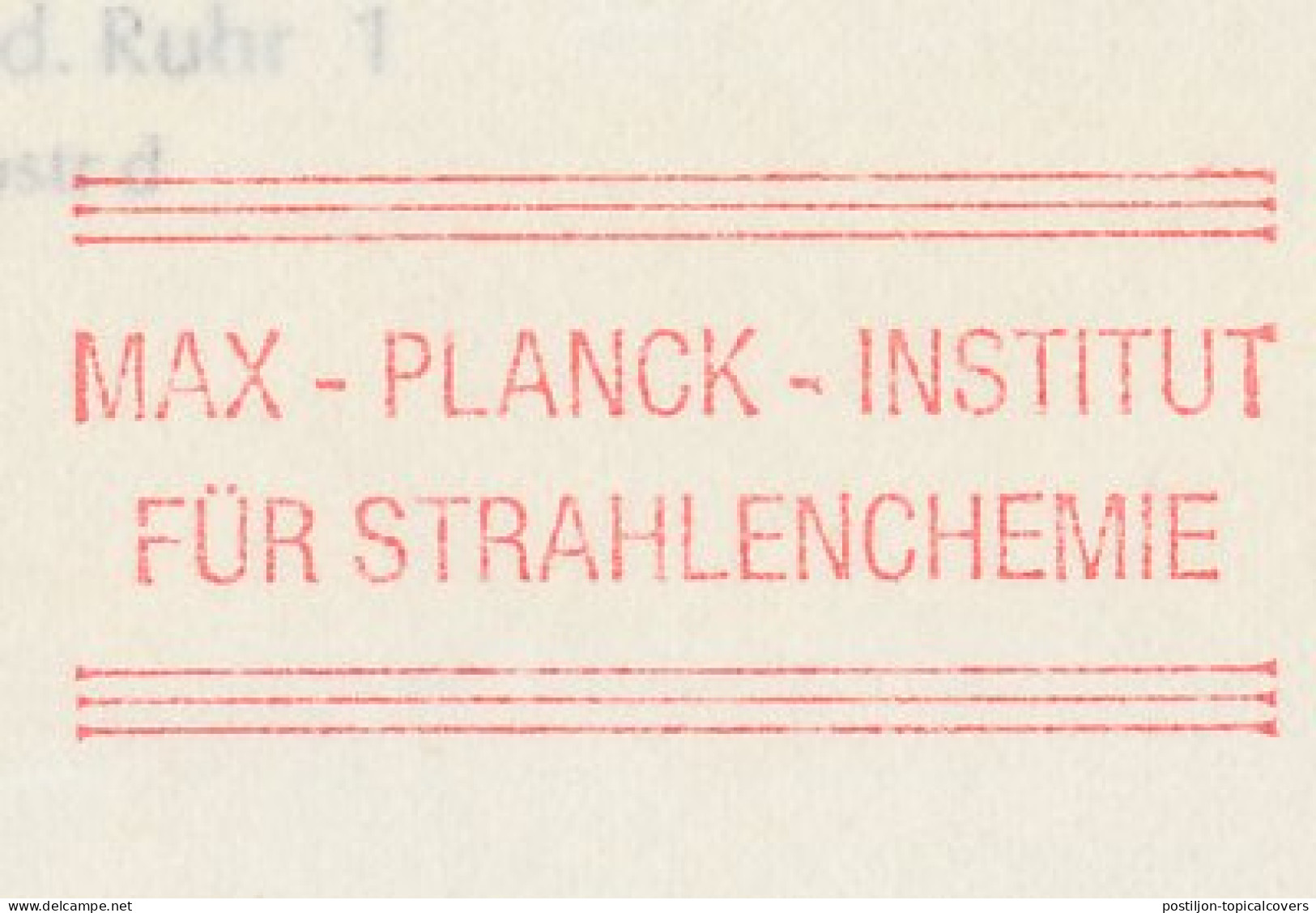 Meter Top Cut Germany 1984 Max Planck - Radiation Chemistry - Scheikunde