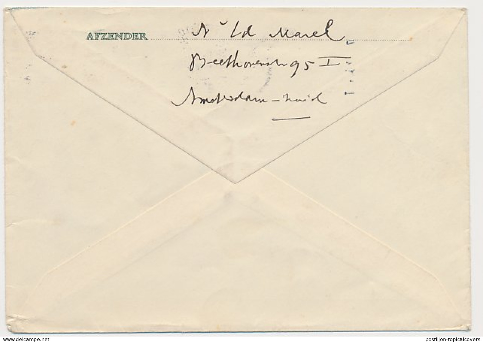 Envelop G. 25 A / Bijfrankering Amsterdam - Alkmaar 1937 - Postal Stationery