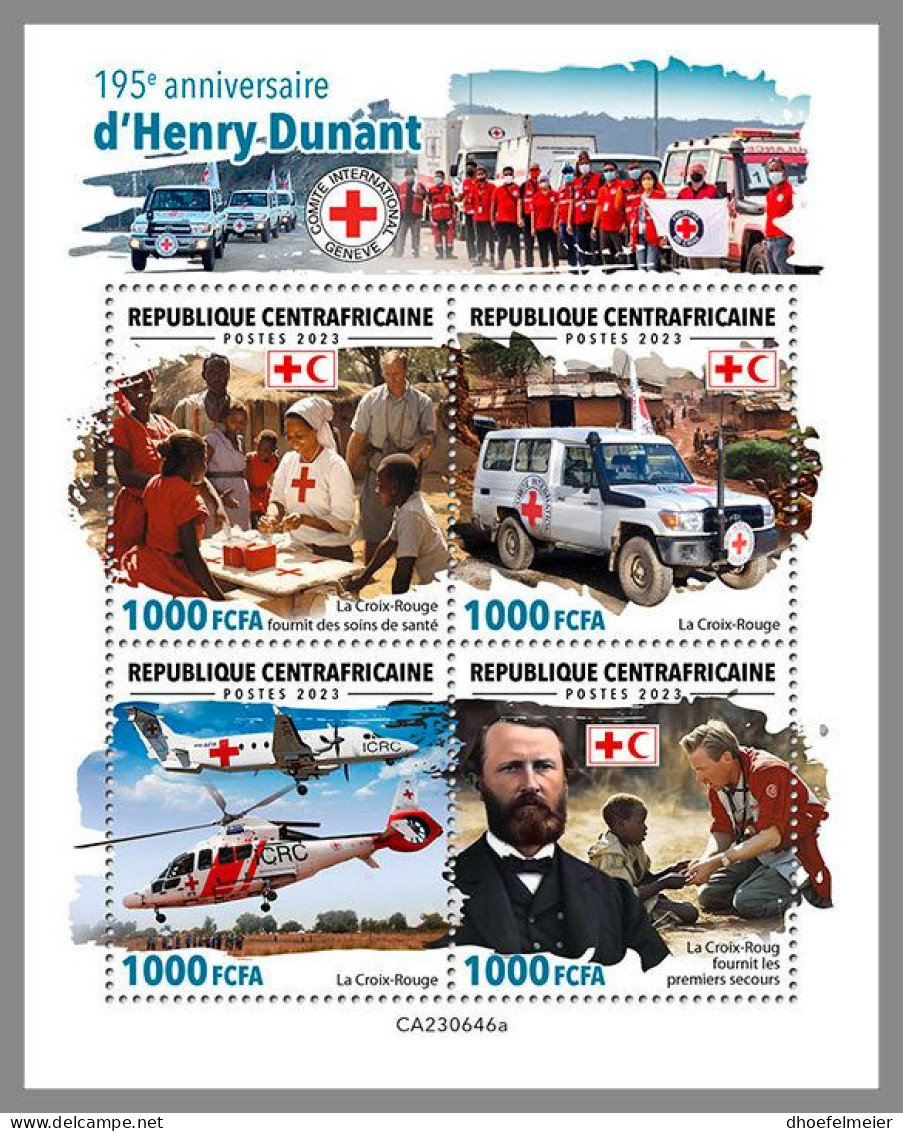 CENTRAL AFRICAN 2023 MNH Henry Dunant Red Cross Rotes Kreuz M/S – OFFICIAL ISSUE – DHQ2419 - Rotes Kreuz