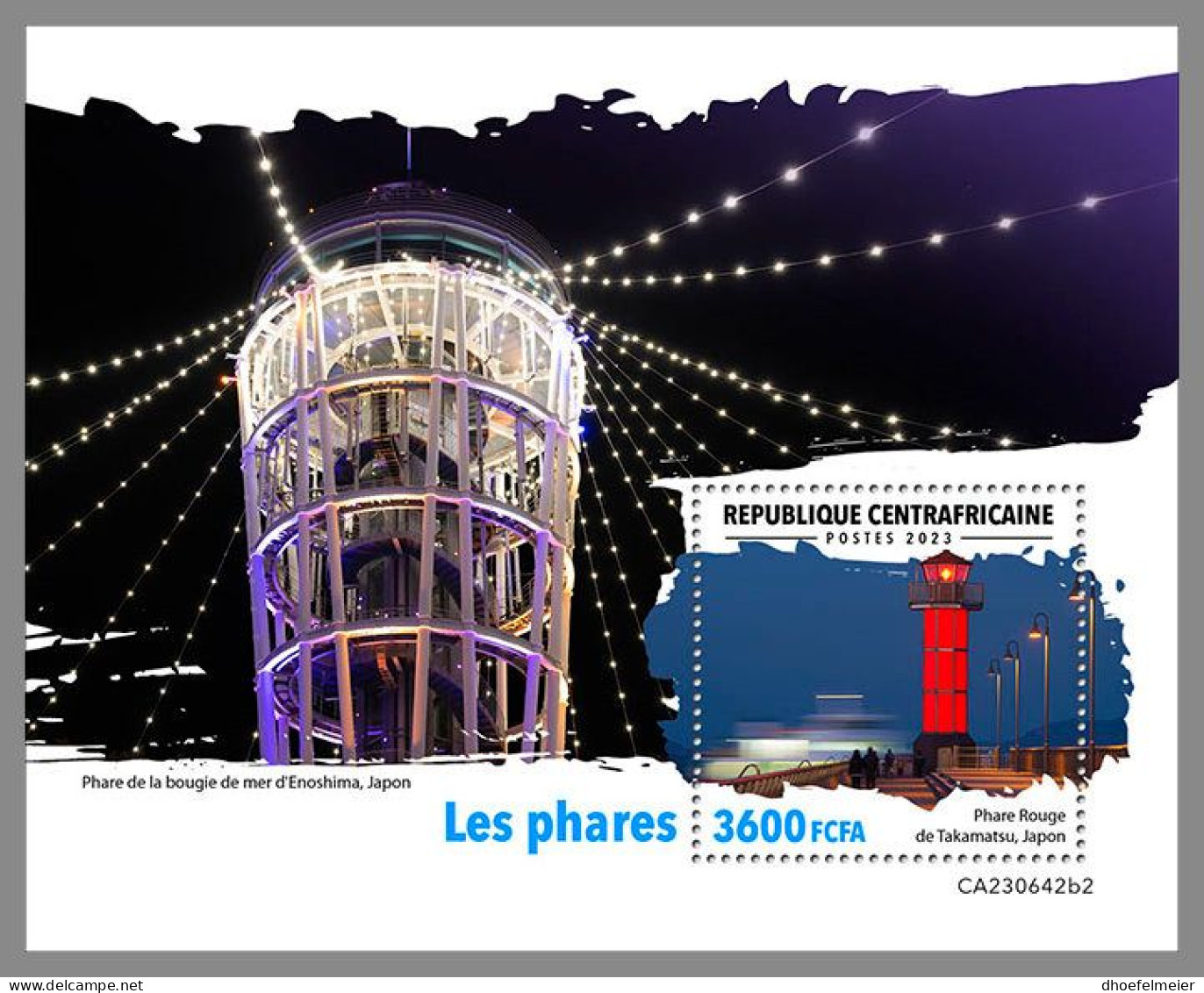 CENTRAL AFRICAN 2023 MNH Lighthouses Leuchttürme S/S II – OFFICIAL ISSUE – DHQ2419 - Vuurtorens