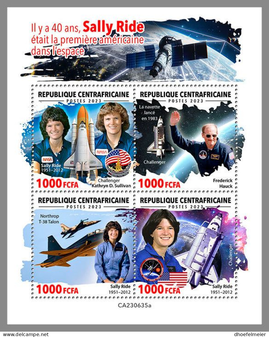 CENTRAL AFRICAN 2023 MNH Sally Ride Woman In Space Raumfahrt M/S – OFFICIAL ISSUE – DHQ2419 - Afrika