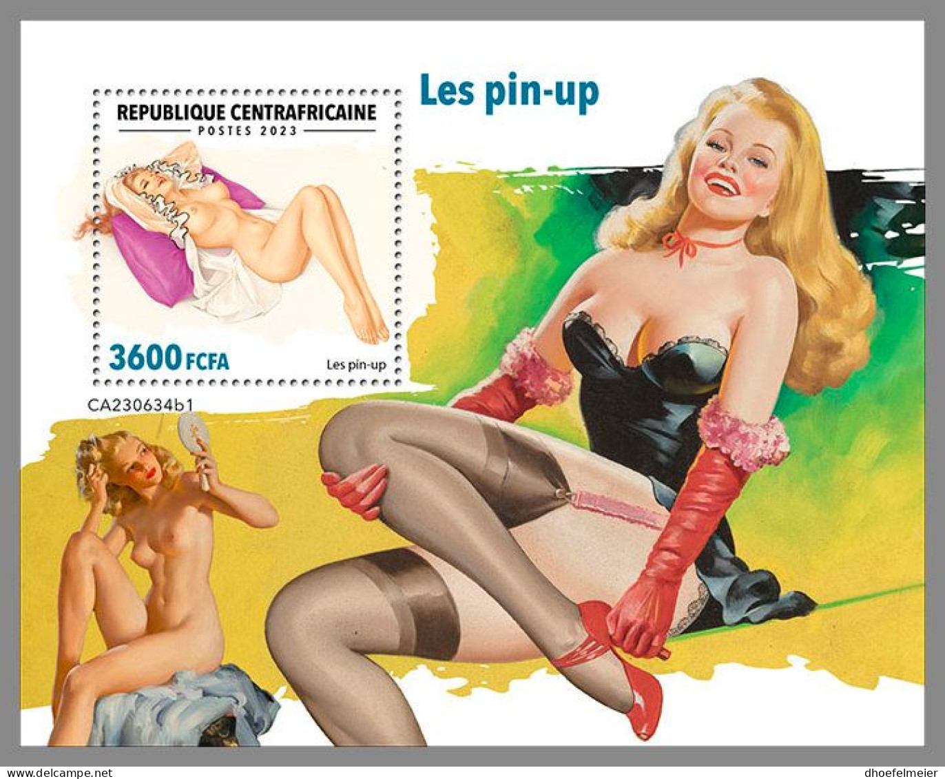 CENTRAL AFRICAN 2023 MNH Pin-up Girls S/S II – OFFICIAL ISSUE – DHQ2419 - Otros & Sin Clasificación