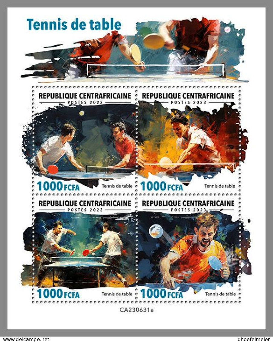 CENTRAL AFRICAN 2023 MNH Table Tennis Tischtennis M/S – OFFICIAL ISSUE – DHQ2419 - Tennis De Table