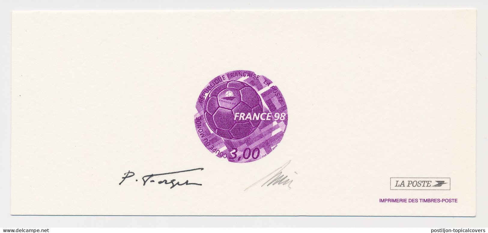 France 1998 - Epreuve / Proof Signed By Engraver Football - 1998 FIFA World Cup - World Championship - Other & Unclassified