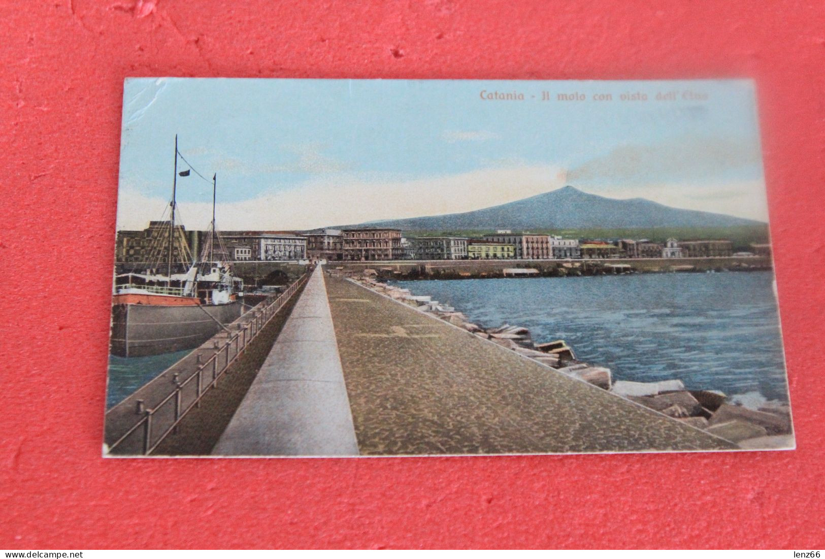 Catania Il Molo E L' Etna 1909 - Catania