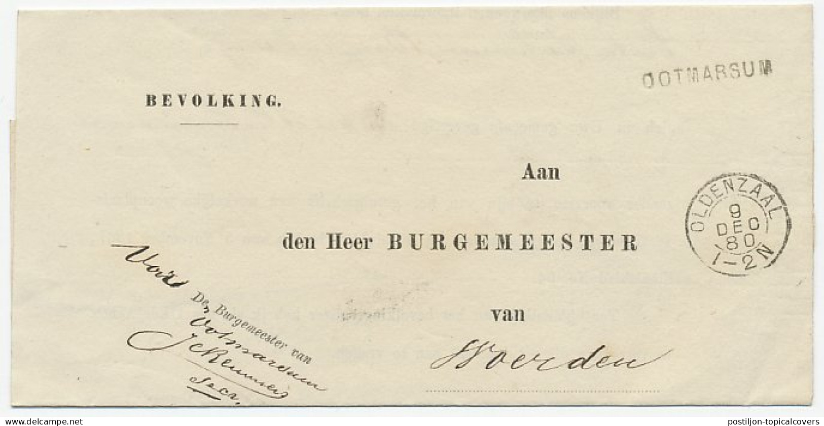 Naamstempel Ootmarsum 1880 - Brieven En Documenten