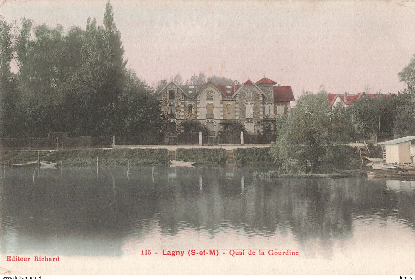 77 Lagny Sur Marne Quai De La Gourdine CPA Carte Couleur - Lagny Sur Marne