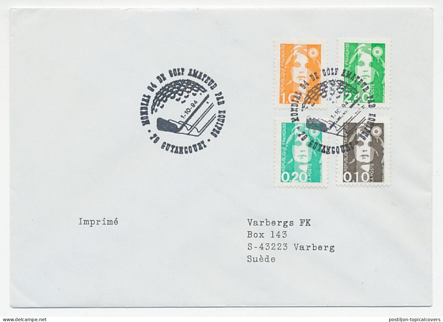 Cover / Postmark France 1994 Golf - Other & Unclassified