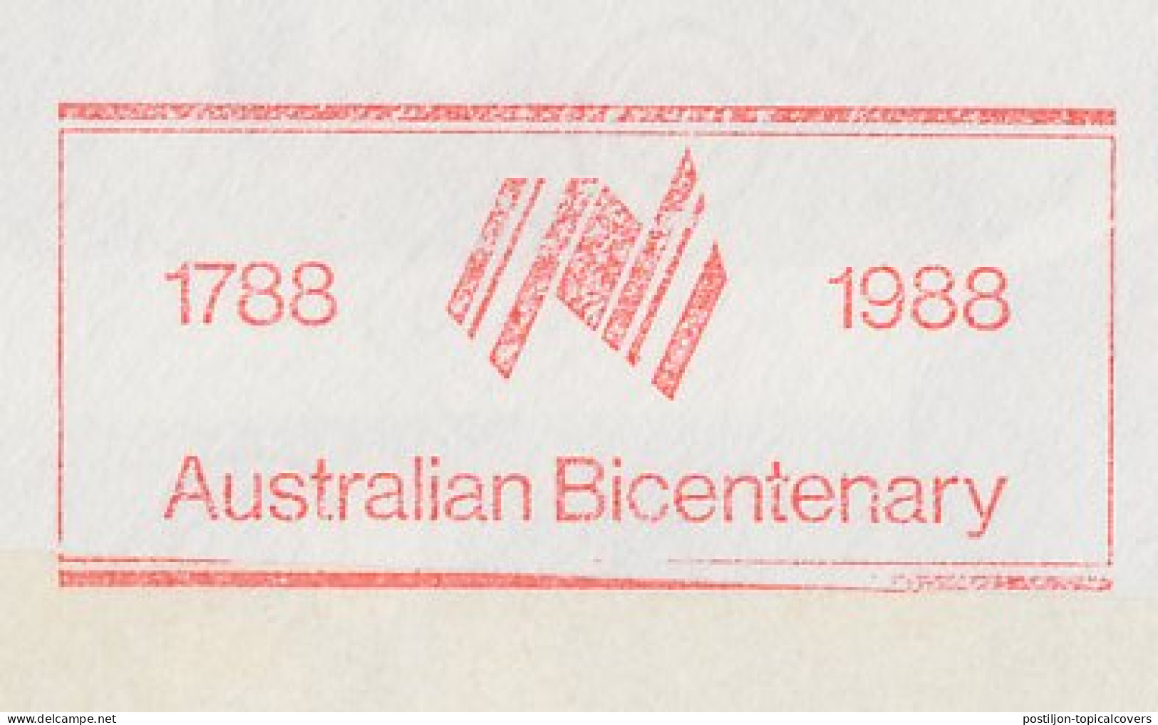 Meter Cover Netherlands 1988 Australia - Embassy - Australian Bicentenary - Non Classés