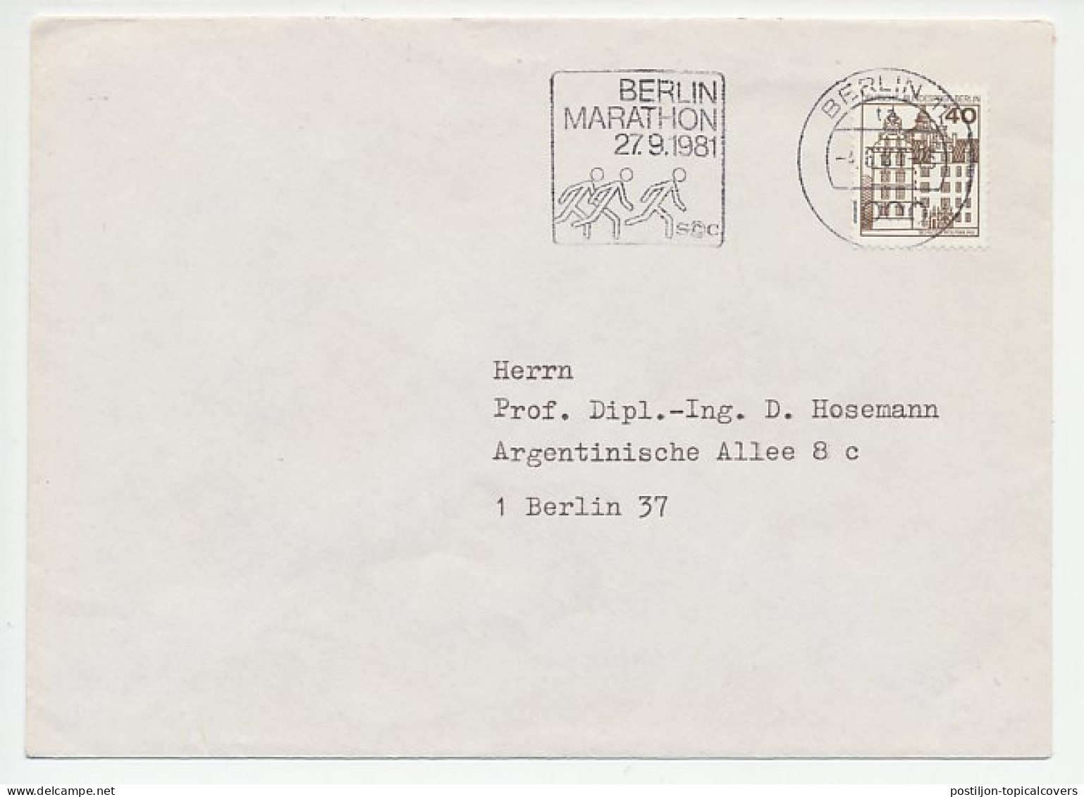 Cover / Postmark Germany 1981 Marathon - Berlin - Other & Unclassified