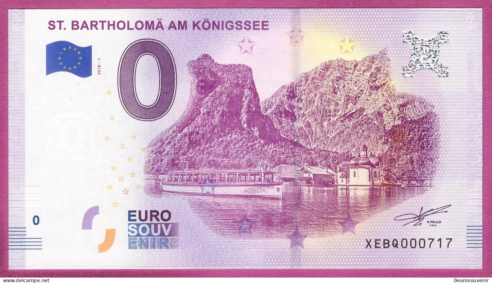 0-Euro XEBM 2018-1 ST. BARTHOLOMÄ AM KÖNIGSEE - Private Proofs / Unofficial