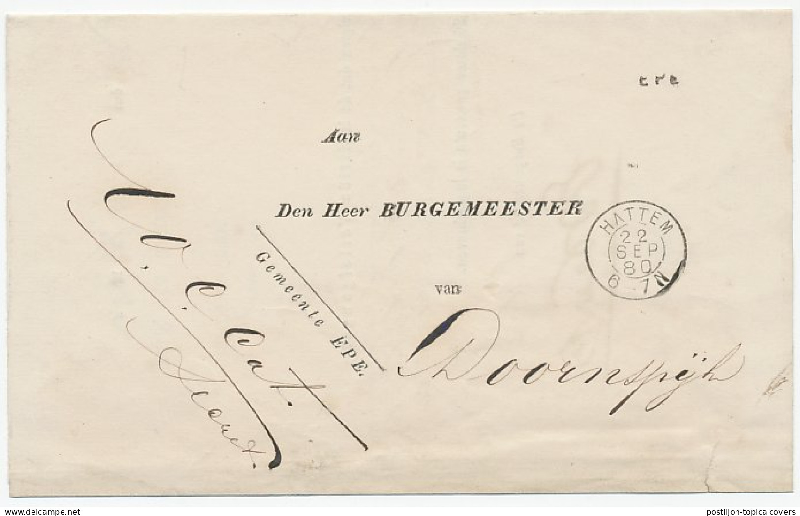 Naamstempel Epe 1880 - Cartas & Documentos