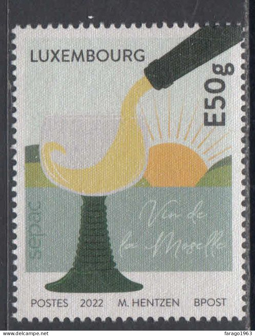 2022 Luxembourg Vin De La Mozelle Wine Alcohol GLOSSY Complete Set Of 1 MNH  @ BELOW FACE VALUE - Unused Stamps