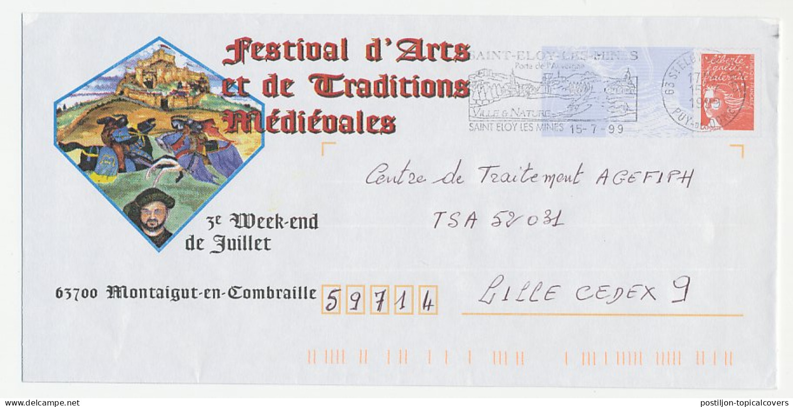 Postal Stationery / PAP France 1999 Arts Festival - Médiévales - Andere & Zonder Classificatie